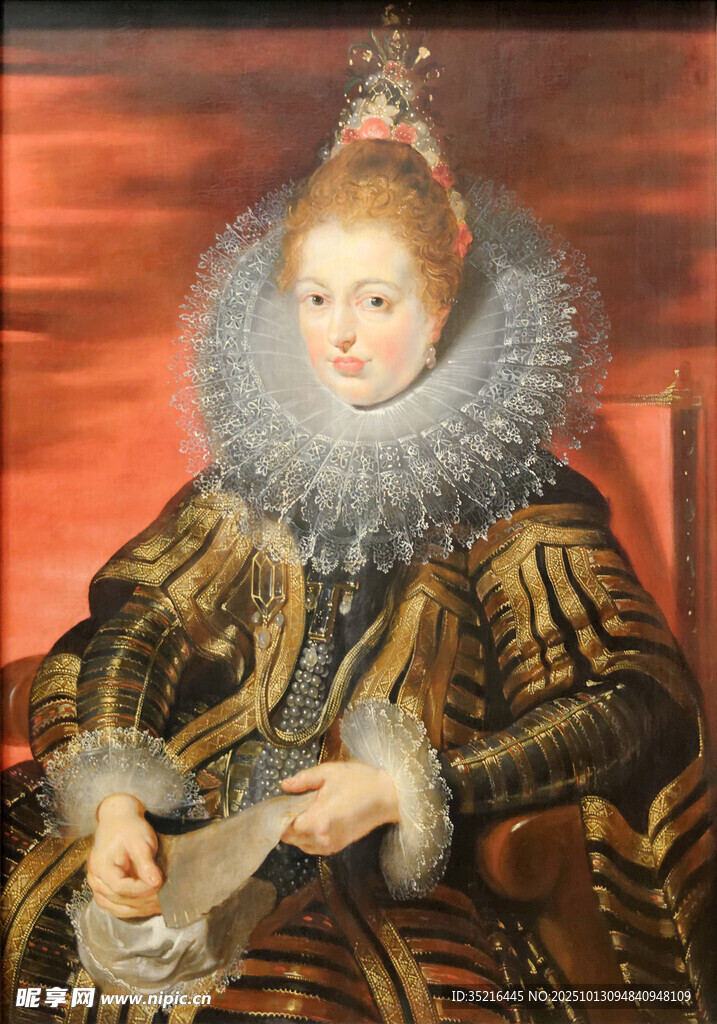 复古华丽服饰的贵族女性