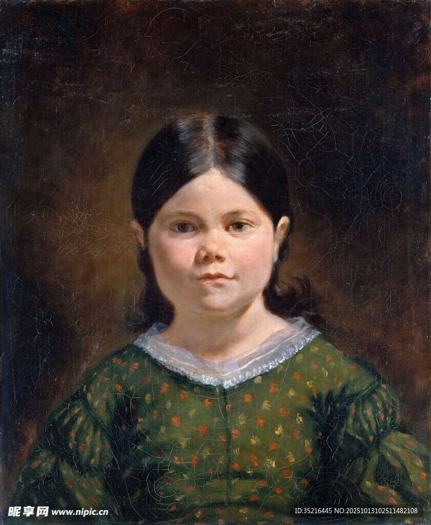 穿绿衣的孩童肖像
