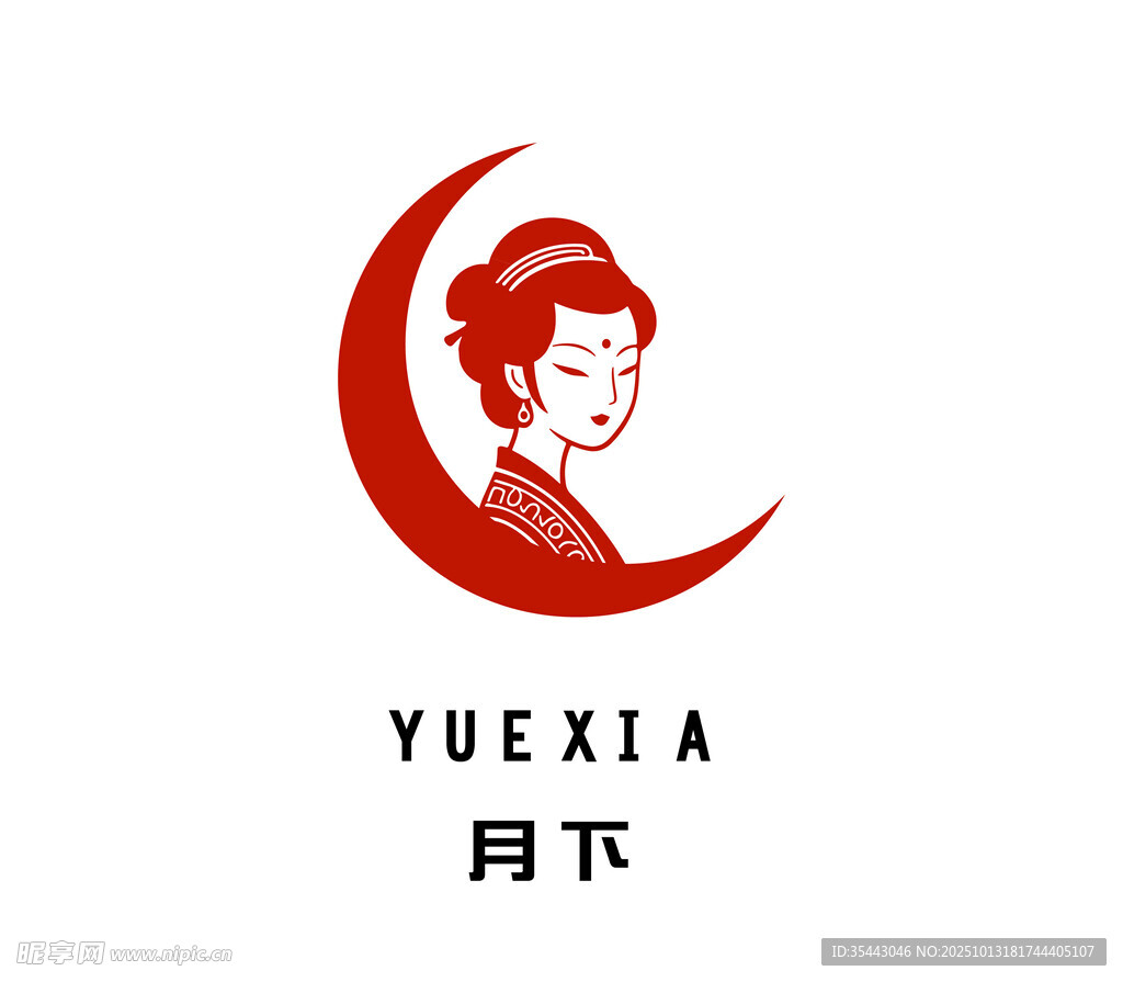 古典美人标志设计 logo