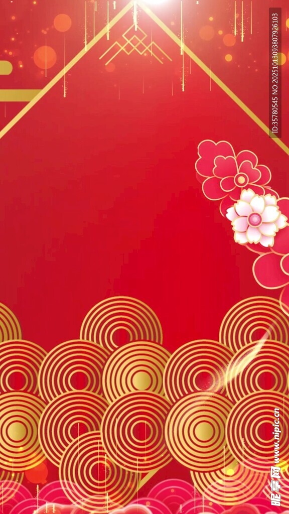 喜庆红色中式节日背景图