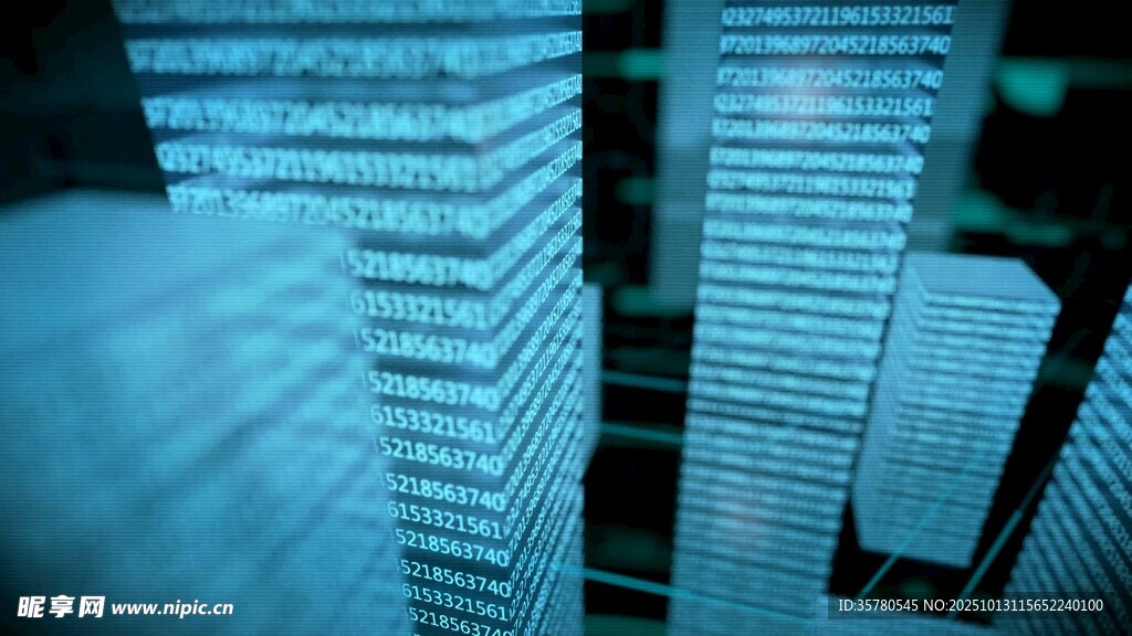 数字代码构成的科技图景