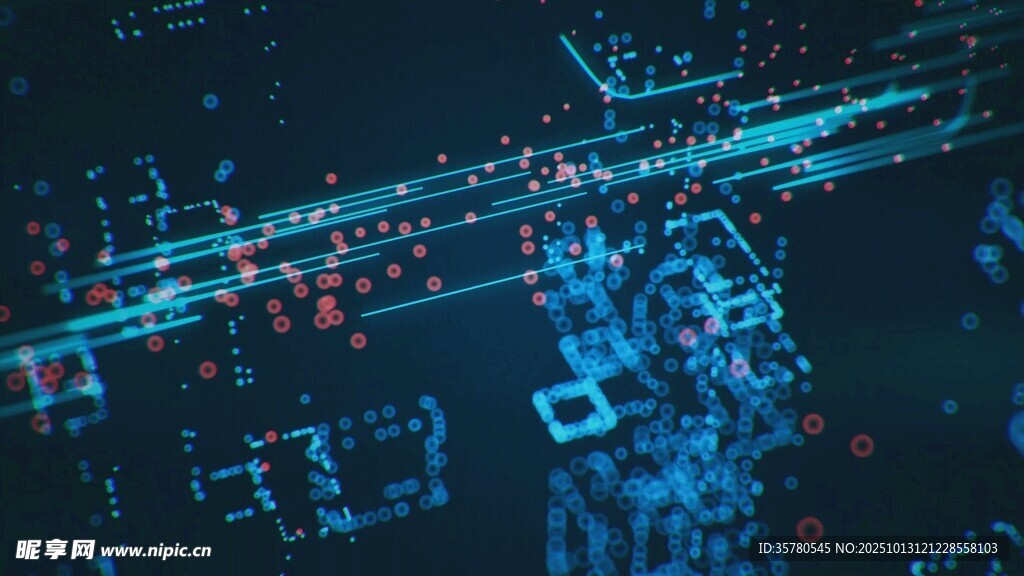 科技感数字矩阵背景画面
