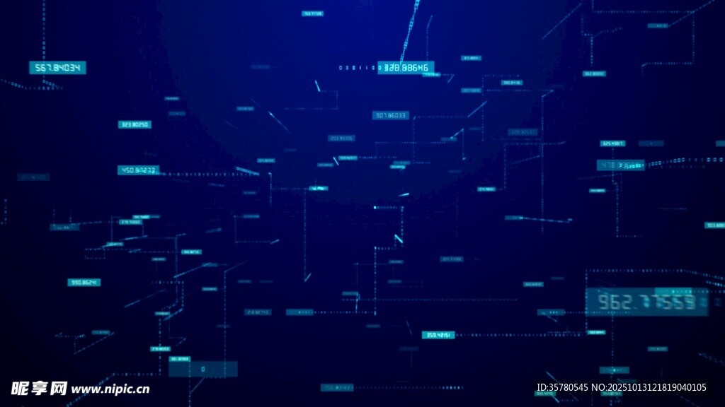 蓝色科技感数据粒子背景