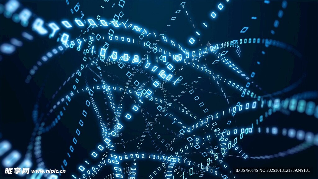 科技感数字线条抽象画面