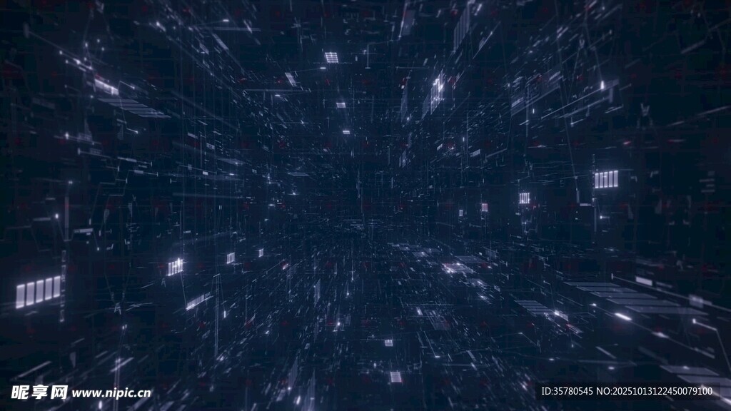 深邃星空下的科技感场景