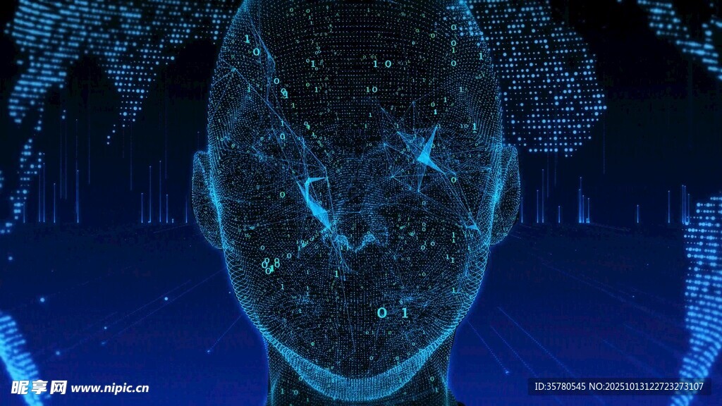 科技感大脑数据可视化图景