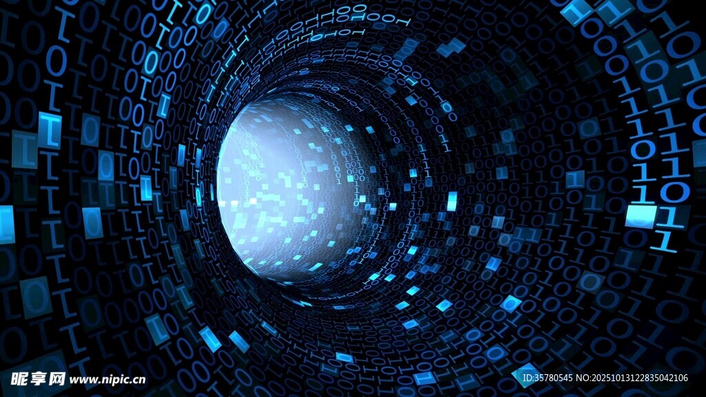 科技感未来隧道数字空间