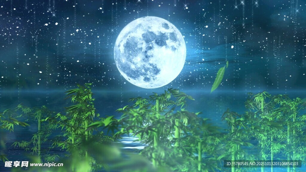 月夜森林奇幻景象