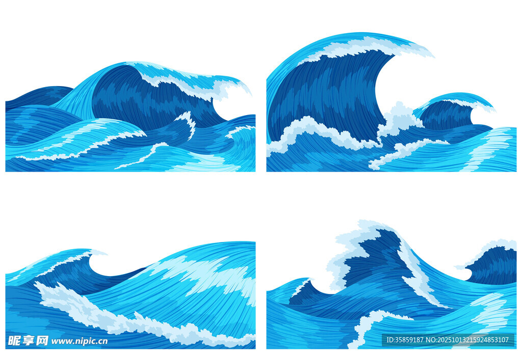 海浪插画