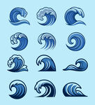 蓝色海浪图案
