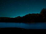静谧湖畔夜色美景