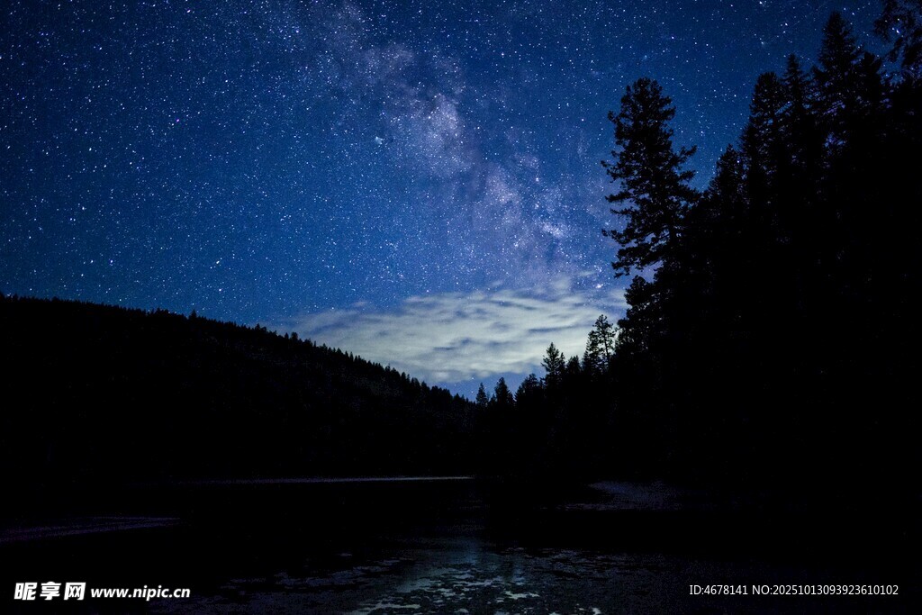 夜空下的山林与璀璨星河