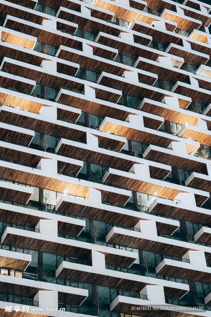 密集排列的建筑阳台景观
