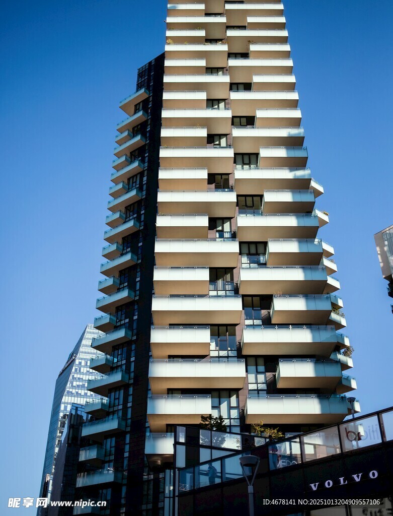 现代高层公寓建筑外观