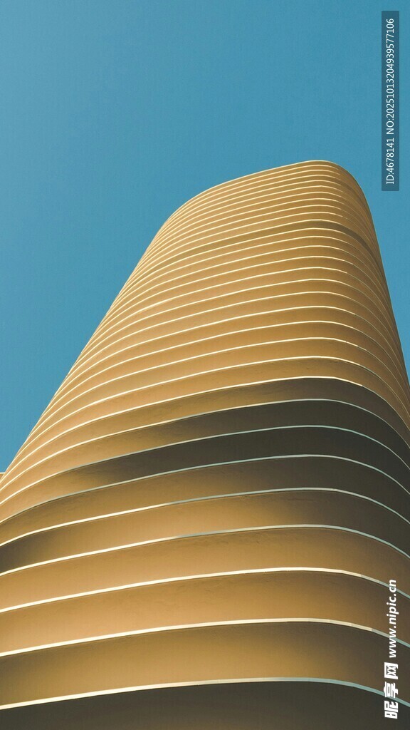 现代弧形建筑外观特写
