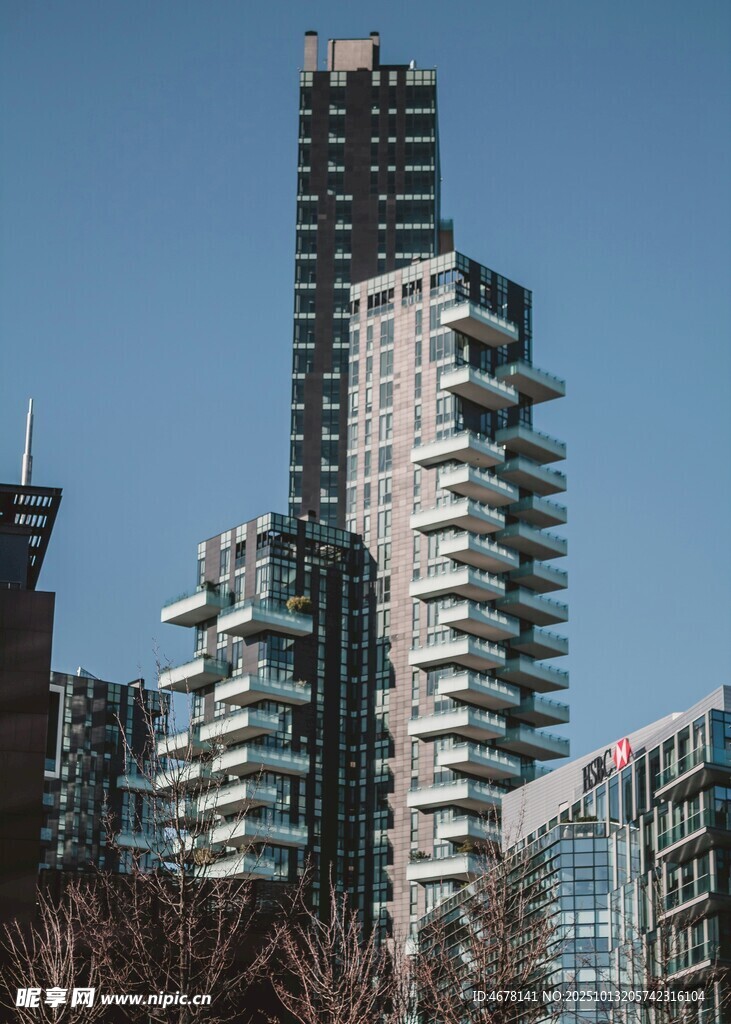现代风格高层城市建筑群