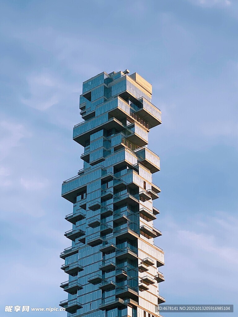 未来感立体堆叠建筑景观