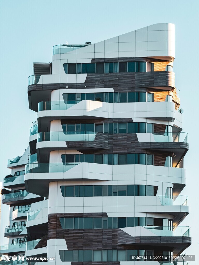 现代独特造型高层公寓楼