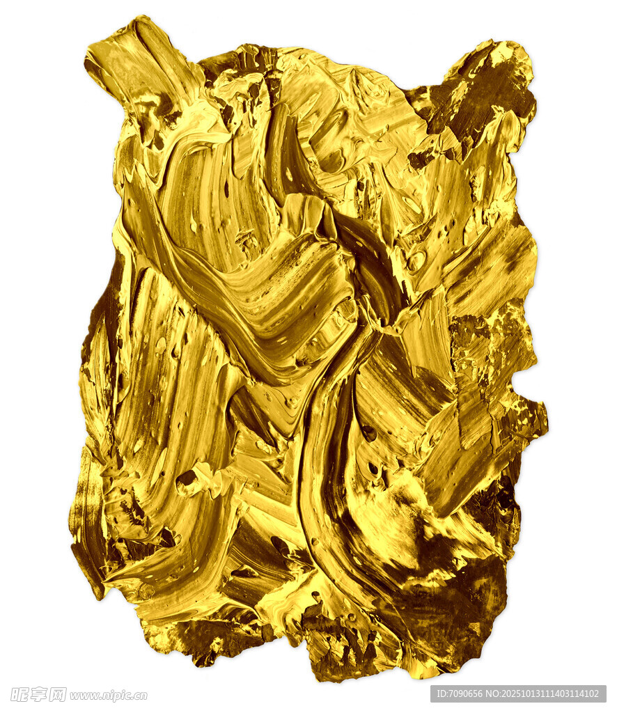 金色抽象纹理金属块状物