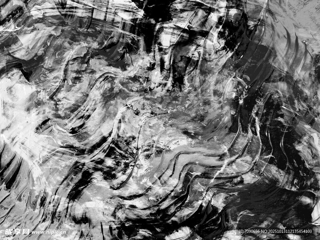 黑白水墨风抽象纹理画面