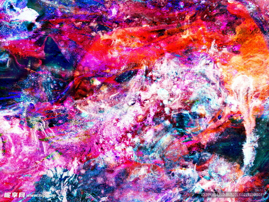 梦幻绚丽抽象色彩画作