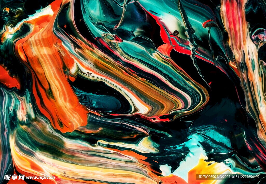 抽象色彩流动艺术画作