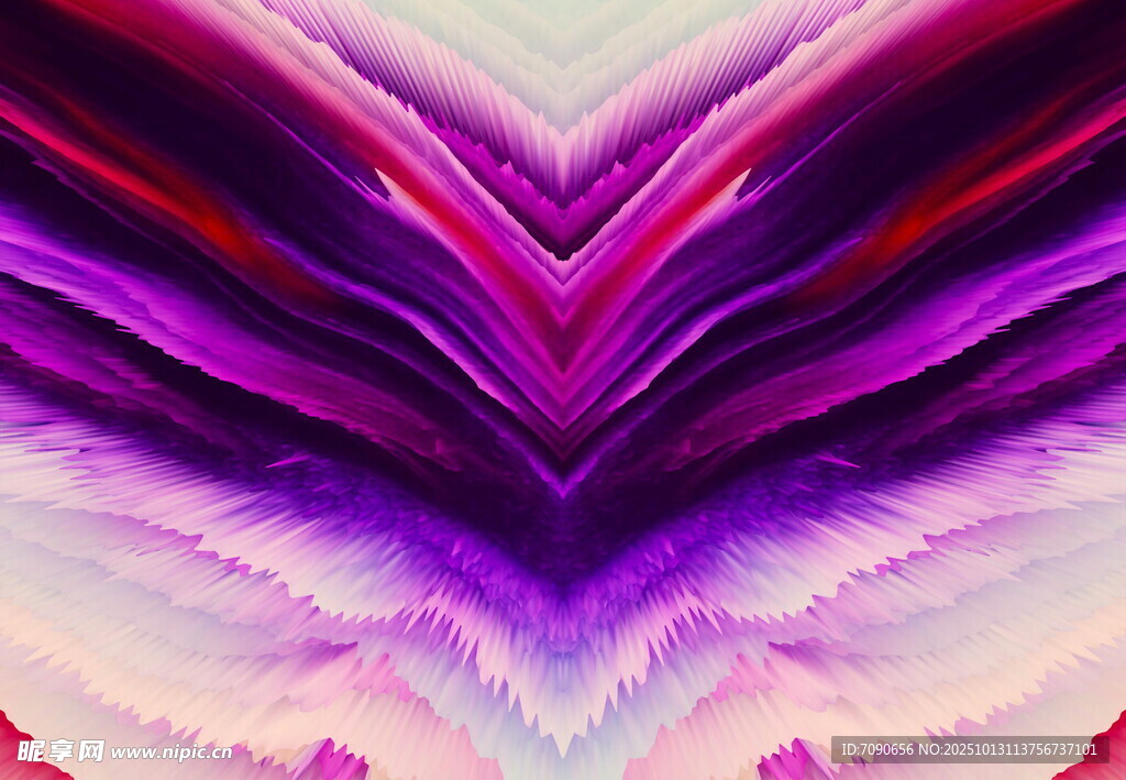 梦幻炫彩对称抽象图案