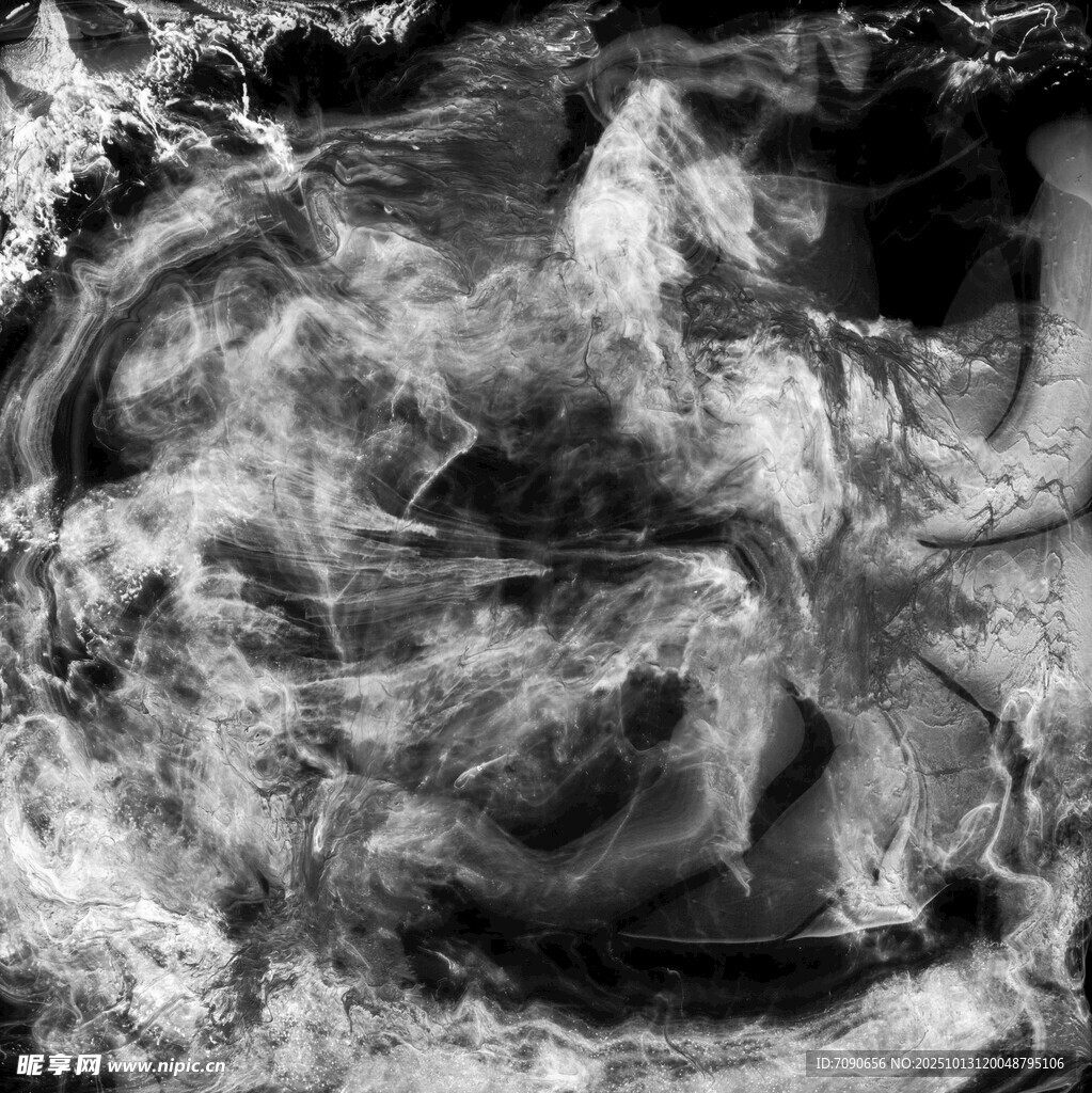 黑白水墨风格抽象纹理画面