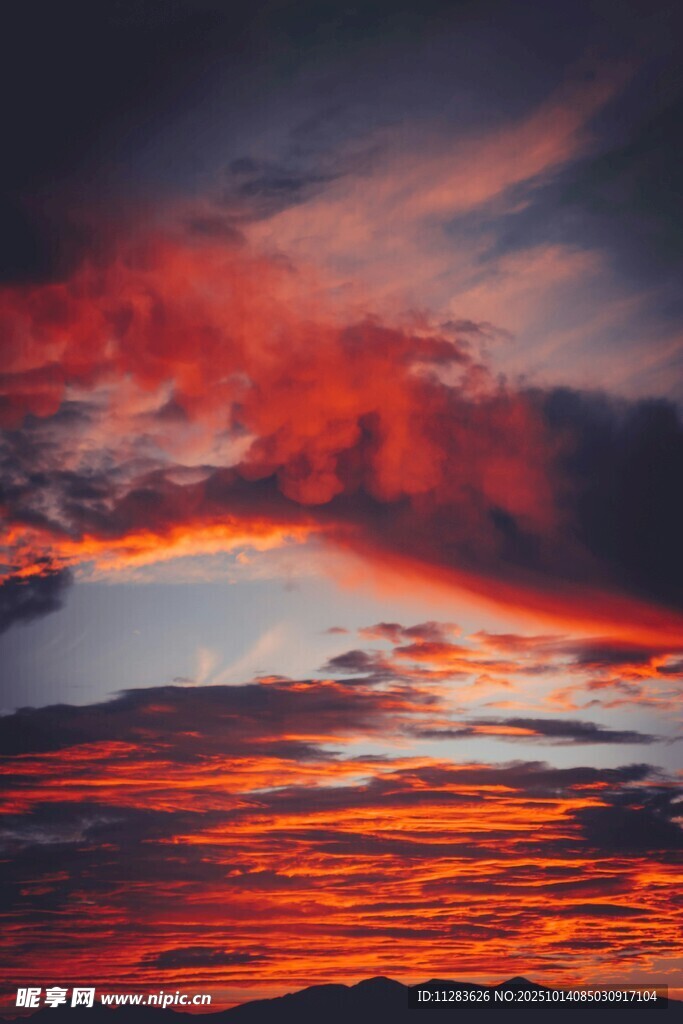 壮丽晚霞天空美景