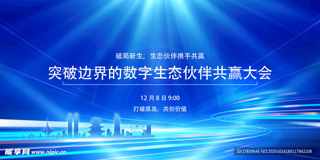 数字经济伙伴关系大会背景图