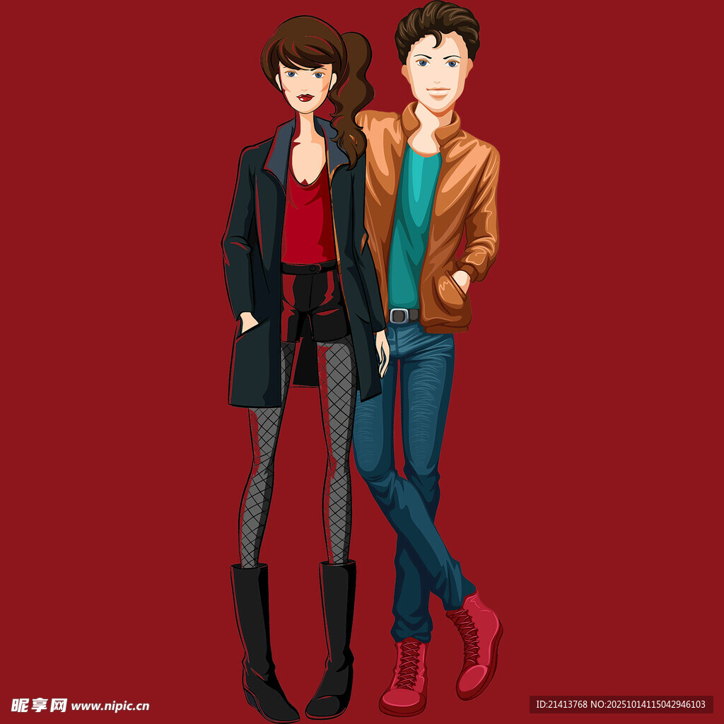 时尚男女的潮流穿搭风采