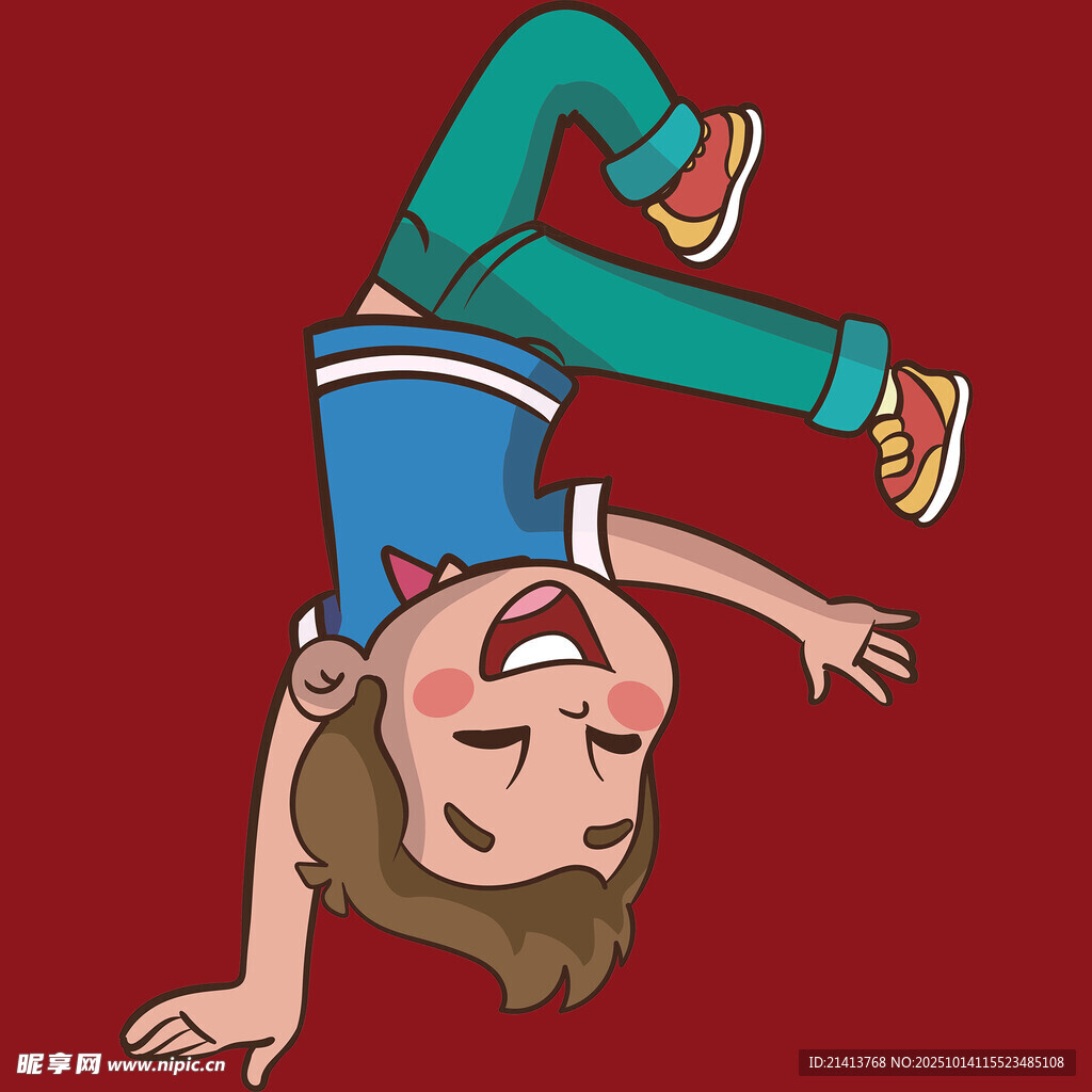 男孩倒立街舞酷炫瞬间