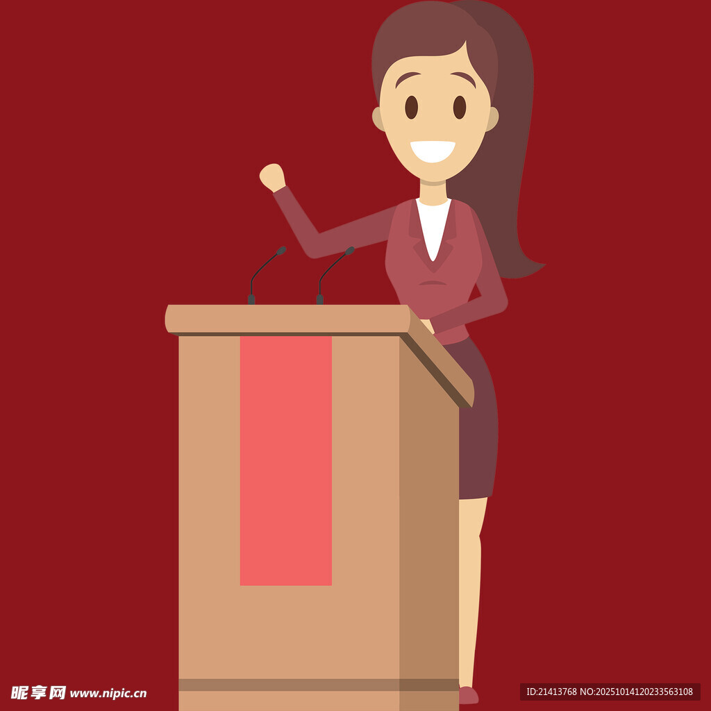 女士在讲台前演讲