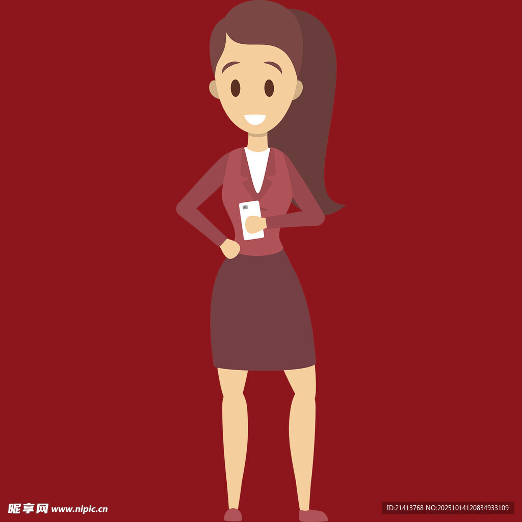 职业女性手持咖啡自信站立