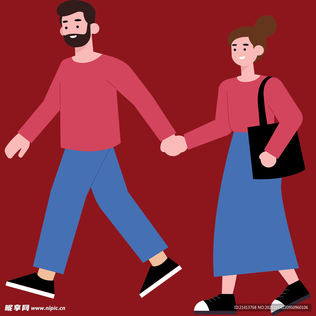 牵手漫步的情侣
