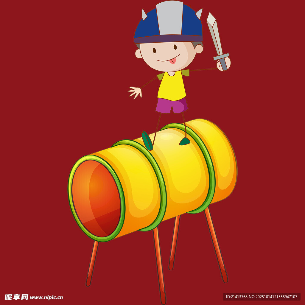 儿童玩滚筒游戏