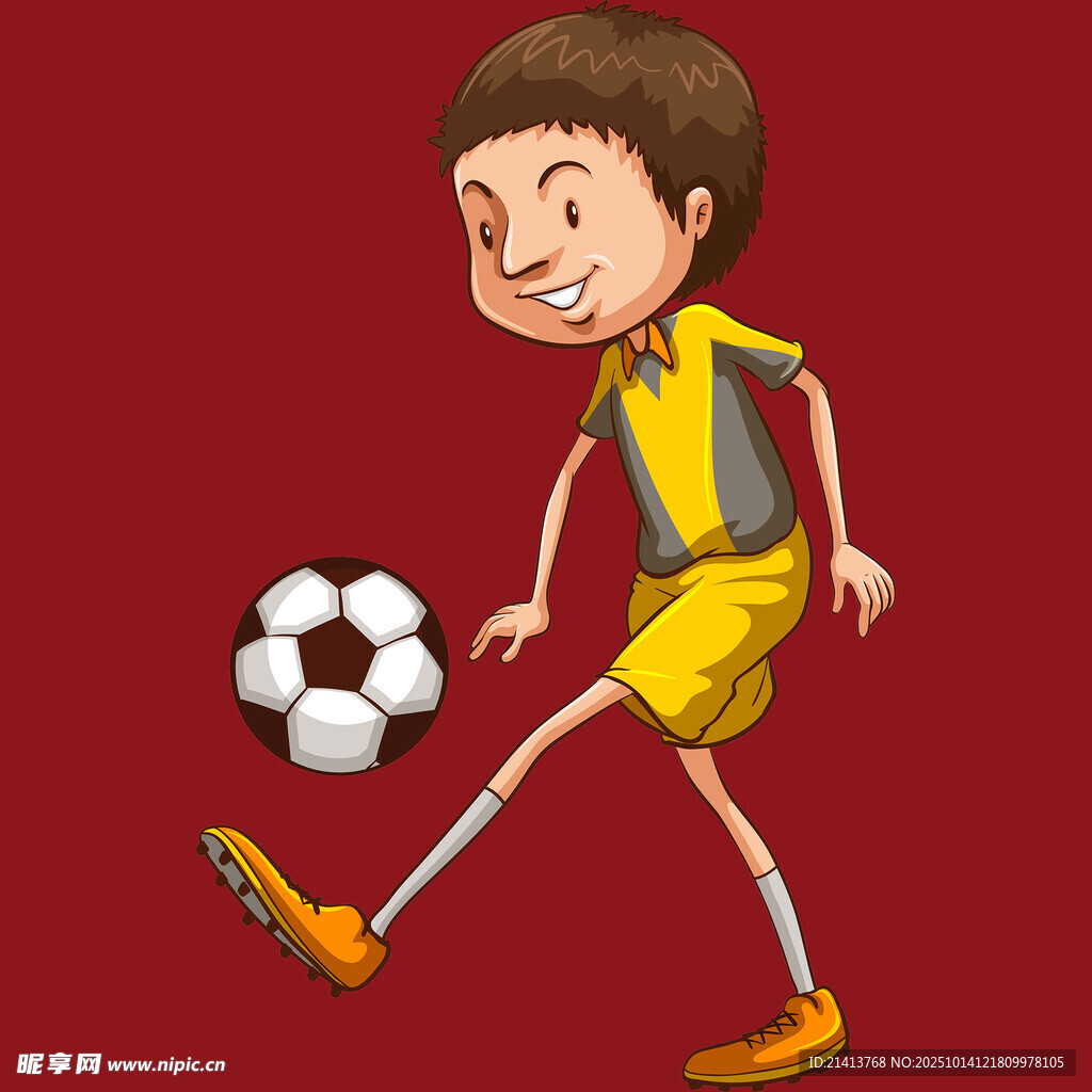 踢足球的活力少年