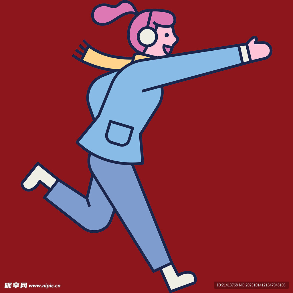 奔跑的活力女孩