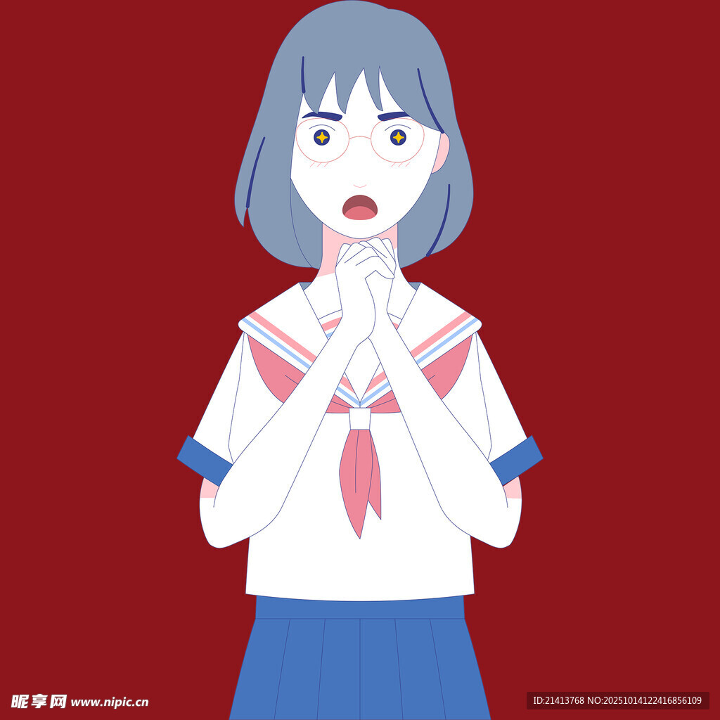 可爱日系水手服少女