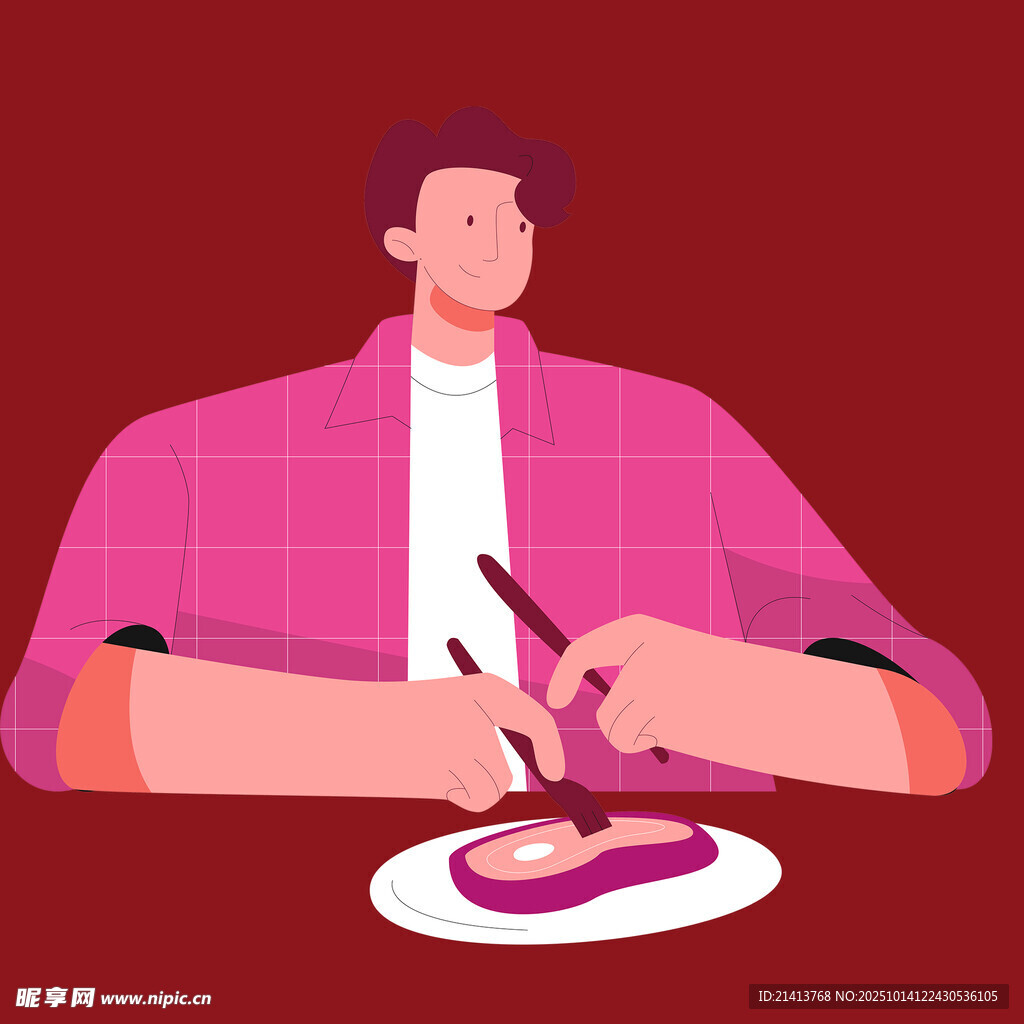 男士优雅用餐瞬间