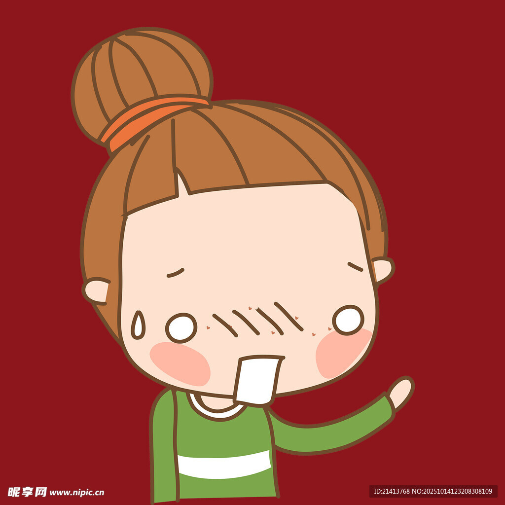 扎马尾女孩的俏皮瞬间