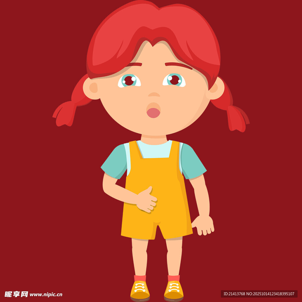 红头发双马尾小女孩