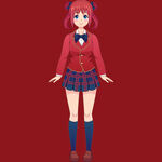 红发校服少女动漫形象
