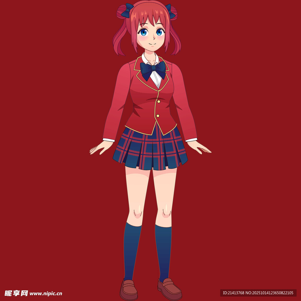 红发少女动漫形象