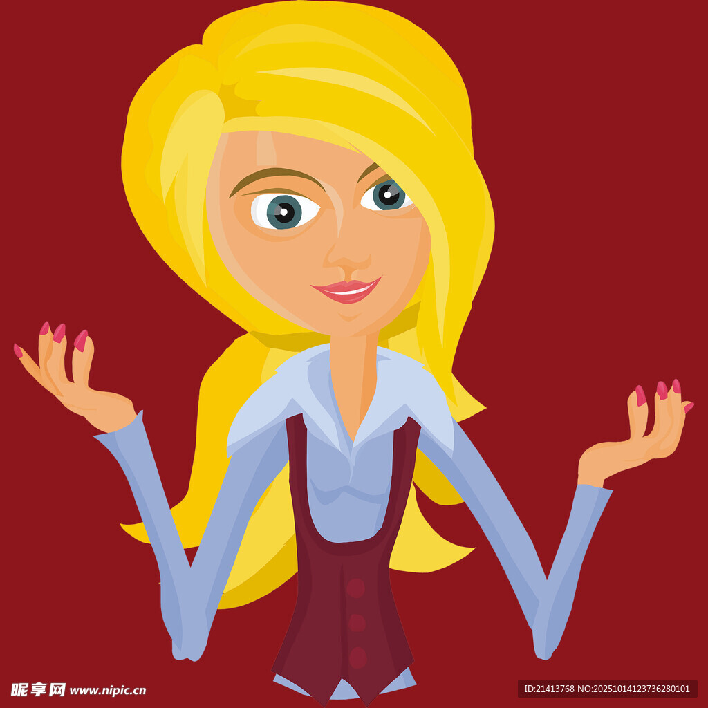 金发女士摊手表情