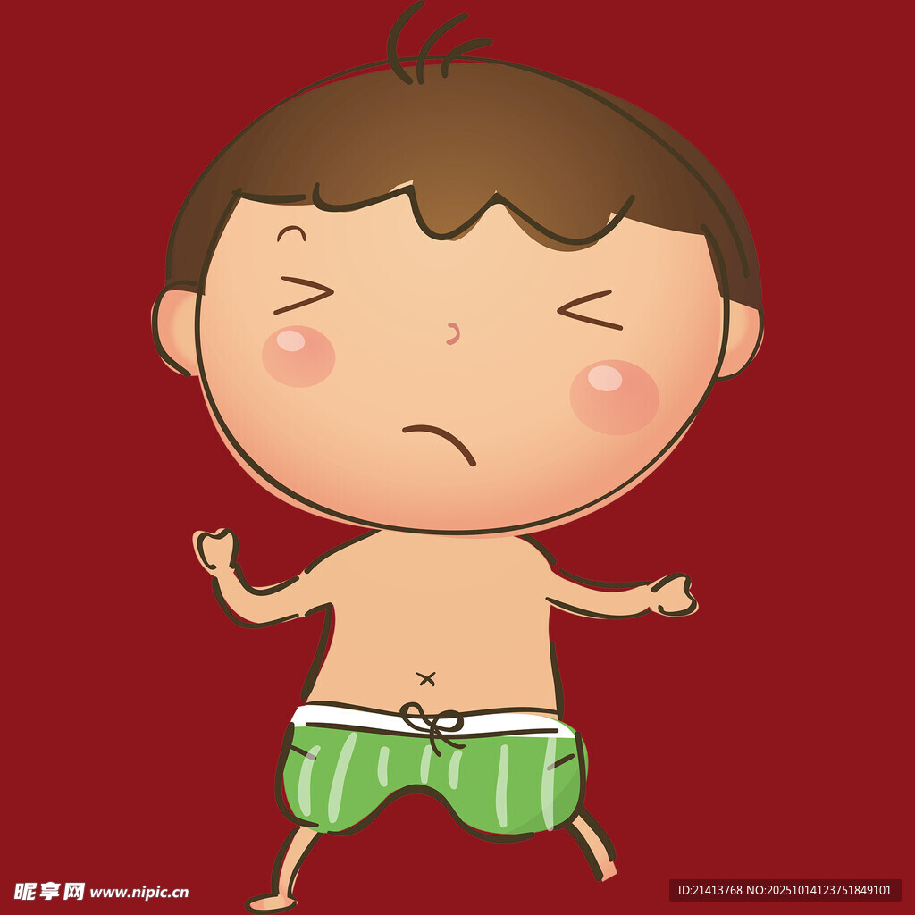 皱眉小男孩的可爱瞬间