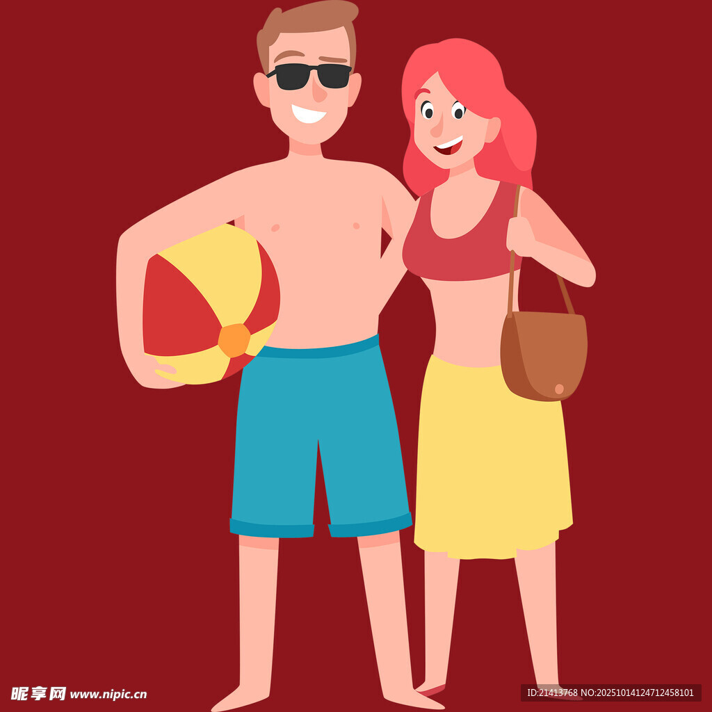 海滩情侣夏日度假装扮