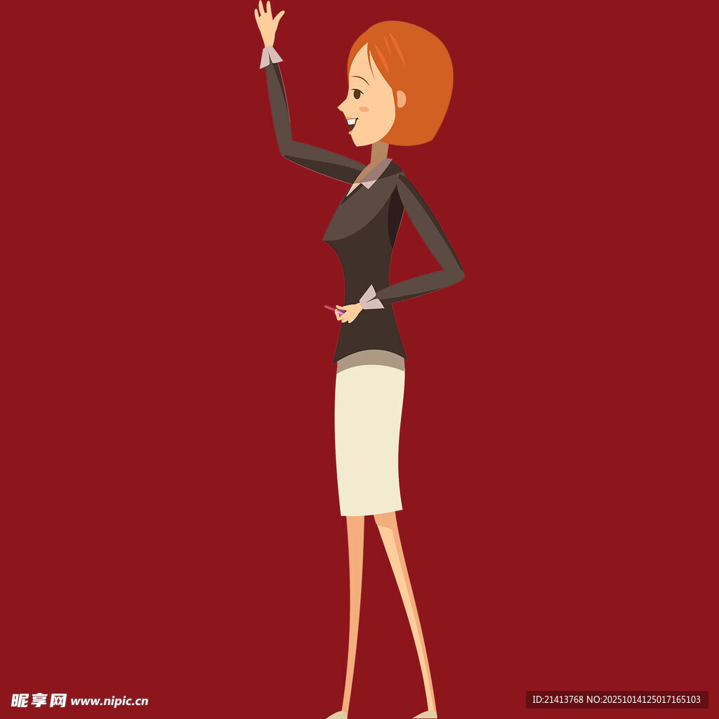 商务女士举手示意