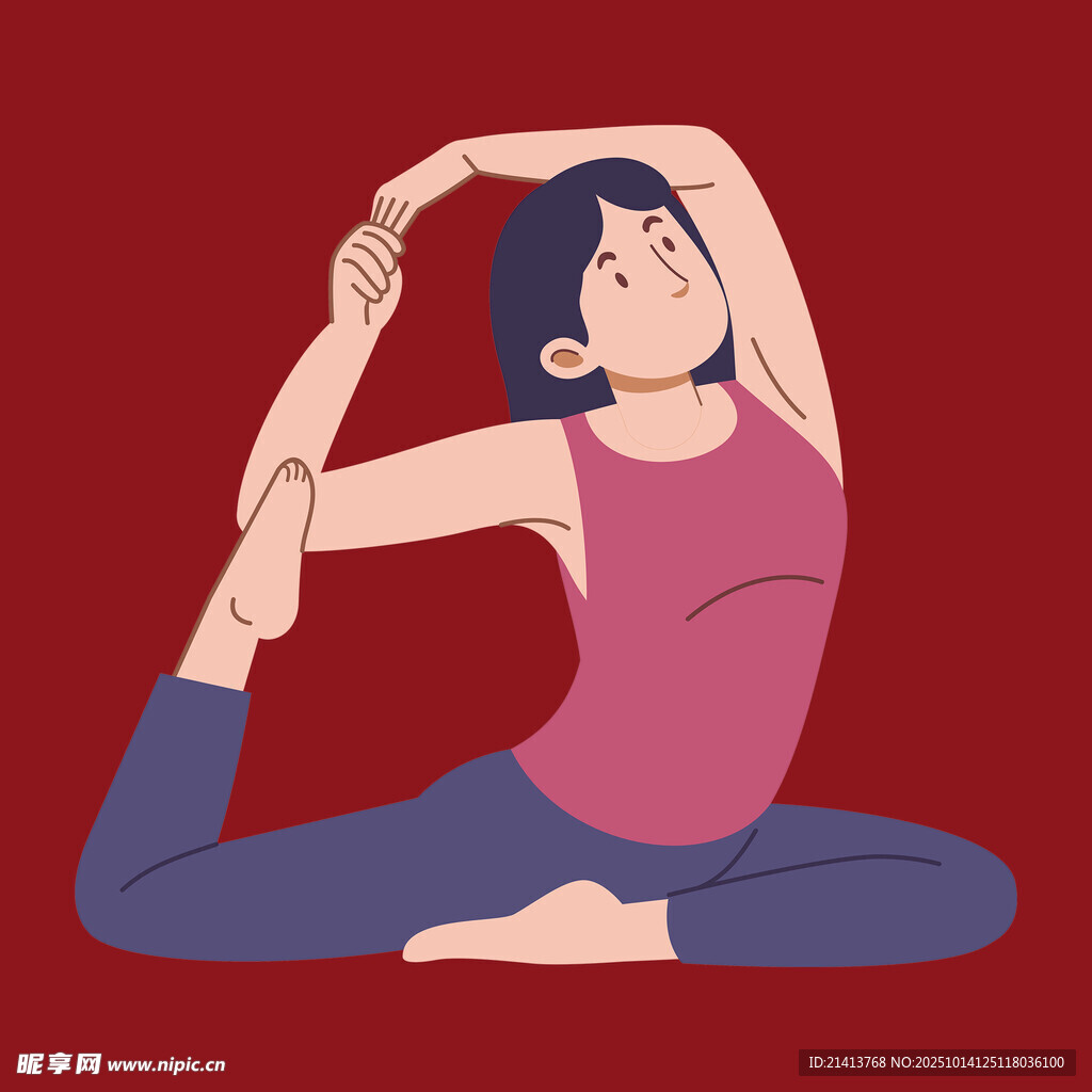 女子优雅做瑜伽姿势