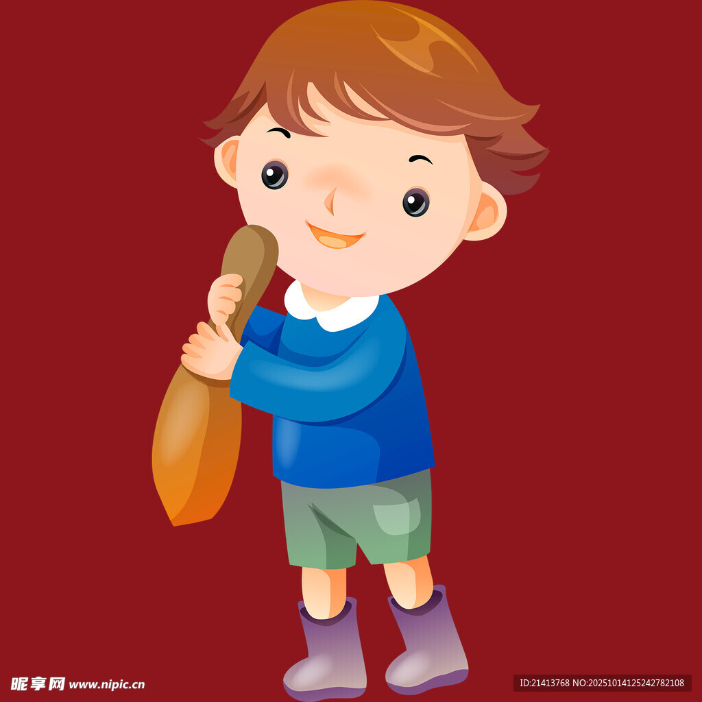 吹喇叭的小男孩